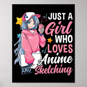 Anime Otaku schenke nur ein Mädchen, das Anime und Poster