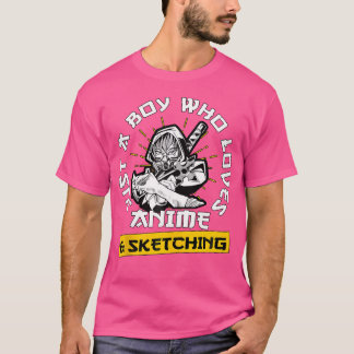 Anime Otaku schenkt nur einem Jungen, der Anime un T-Shirt