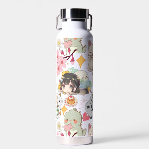 Anime Overload Niedliches Muster D Gray BG Trinkflasche