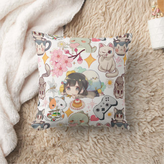 Anime Overload Niedliches Muster Kissen