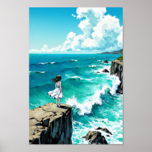 Anime-Ozean-Kliff-Breeze-Wandkunst Poster