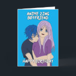 Anime Phantastisch Boyfriend Birthday Card Karte<br><div class="desc">Animiert deine Liebe mit deinem Freund? Warum schicken Sie ihnen nicht diese niedliche, liebevolle animierende Geburtstagskarte, um ihm zu lass zu wissen, dass er wirklich ein phantastischer Freund ist und er ist alles Ihre! Dieses niedliche blaue Design mit Anime Pärchen wird von mir digital handgezeichnet! Sie werden es also nirgendwo...</div>