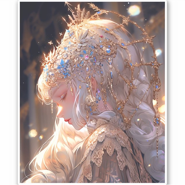Anime Princess Girl Fantasy Art Aufkleber (Vorderseite)