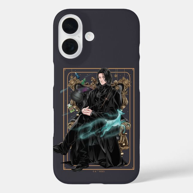 Anime Professor Severus Snape sitzt iPhone 16 Hülle (Rückseite)