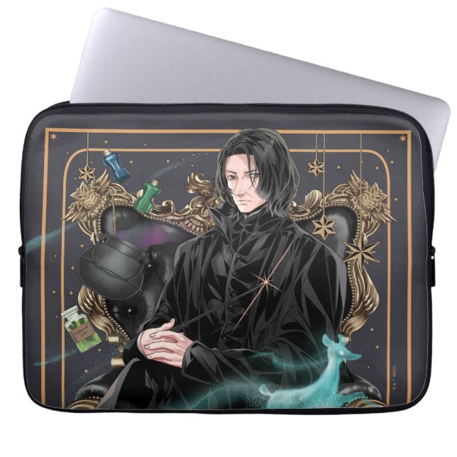 Anime Professor Severus Snape sitzt Laptopschutzhülle (Vorderseite)