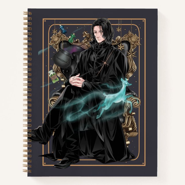 Anime Professor Severus Snape sitzt Notizbuch (Vorderseite)