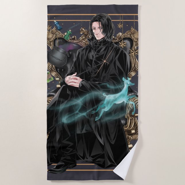 Anime Professor Severus Snape sitzt Strandtuch (Vorderseite)