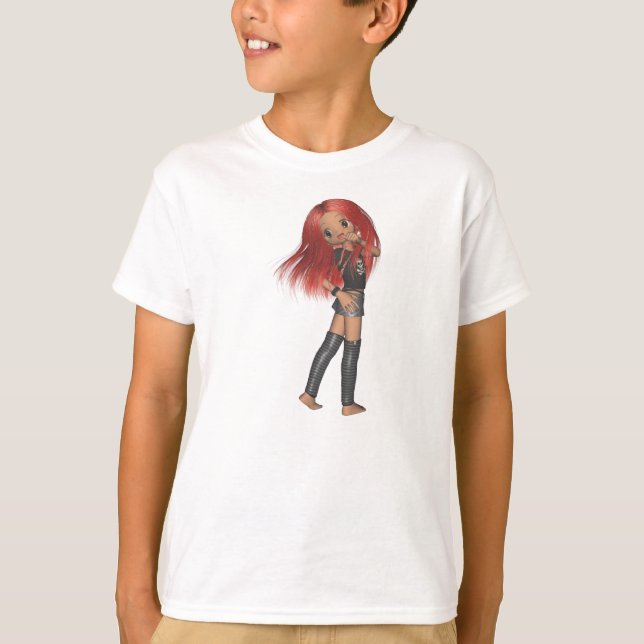 Anime-Punkrocker-Shirt T-Shirt (Vorderseite)