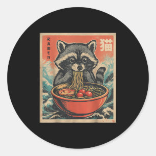 Anime Raccoon Ramen Japanisch Funny Kawaii Geschen Runder Aufkleber