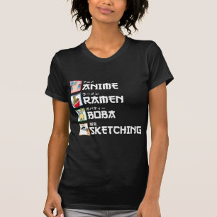 Anime Ramen Boba Sketching Japanischer Manga Milk  T-Shirt