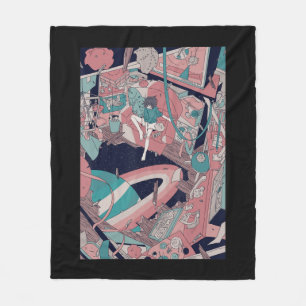 Anime Retro 90s Lofi Girl Ästhetik Japanisch Otaku Fleecedecke