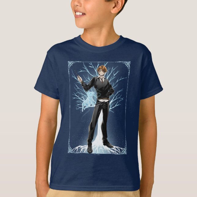 Anime Ron Weasleys Jack Russell Terrier Patronus T-Shirt (Vorderseite)