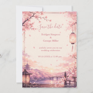 Anime Sakura Sonnenuntergang Hochzeitsträume Einladung