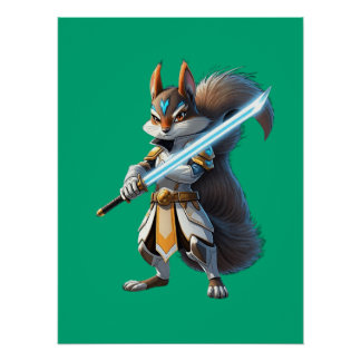 Anime-Samurai-Eichhörnchen-Krieger Poster