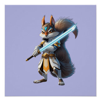 Anime-Samurai-Eichhörnchen-Krieger Poster