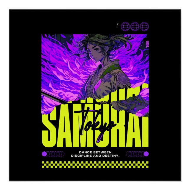 Anime Samurai Girl Streetwear Poster (Vorderseite)