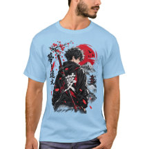 Anime-Samurai-Krieger-T-Shirt im japanischen Stil