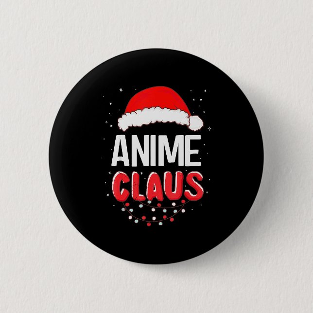 Anime Santa Claus Christmas Matching Costume  Button (Vorderseite)