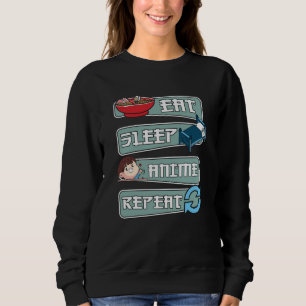 Anime-Schlaf-Essen-Wiederholung Japanisch Kawaii Sweatshirt
