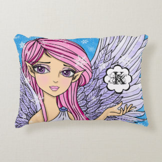 Anime-Schnee-Engel Personalizabel Kunstdruck Dekokissen