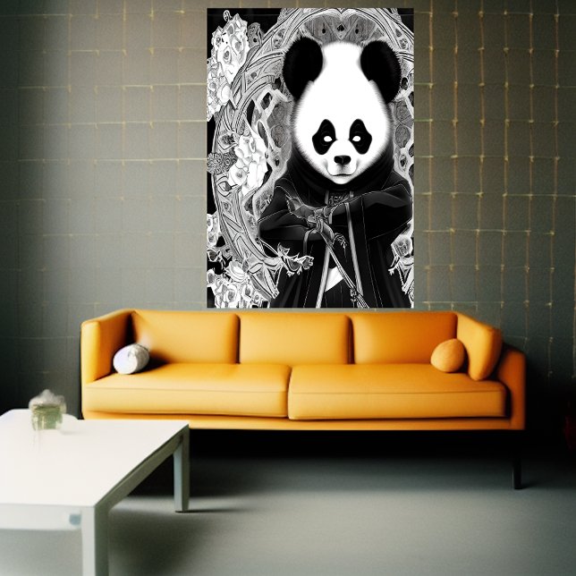Anime-Schwarz-Weiß-Panda | AI Art Poster (Von Creator hochgeladen)