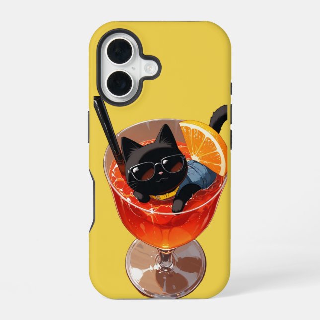 ANIME SCHWARZE KATZE  iPhone 16 HÜLLE (Rückseite)