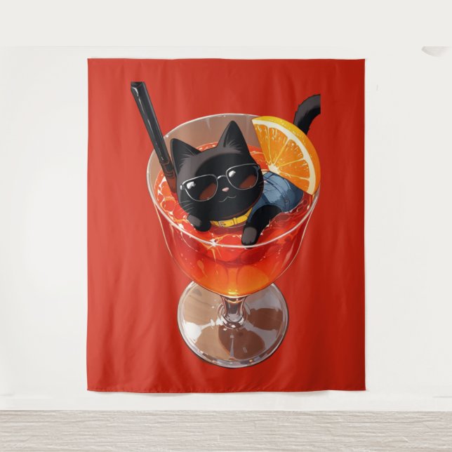 ANIME SCHWARZE KATZE  WANDTEPPICH (Vorderseite)