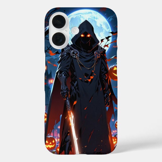 Anime Sensenmann Shadow iPhone 16 Hülle (Rückseite)