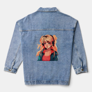 Anime Serenade: Türkis Melody Jeansjacke