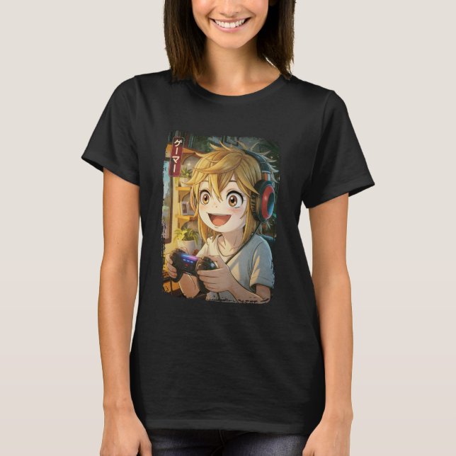 Anime Shirt Cool Gaming Japan Kawaii Funny Manga G (Vorderseite)