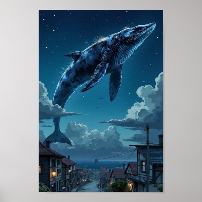 Anime Sky Whale Fantasy Wall Art Poster (Vorne)