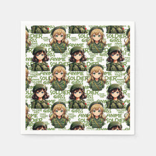 Anime Soldier Girls Design Serviette