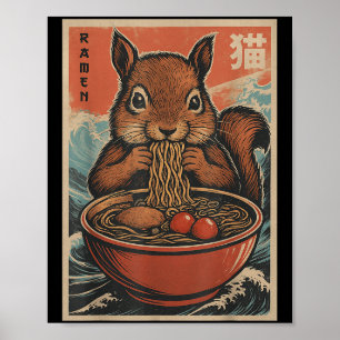 Anime Squirrel Ramen Japanisch Kawaii Geschenke fü Poster