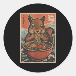 Anime Squirrel Ramen Japanisch Kawaii Geschenke fü Runder Aufkleber