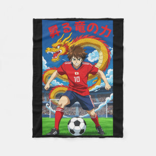 Anime-Stil Fußball Stürmer Held Macht Tor Fleecedecke