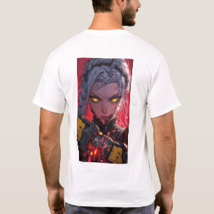 Anime Style Concept Art on Red Background T - Shir T-Shirt