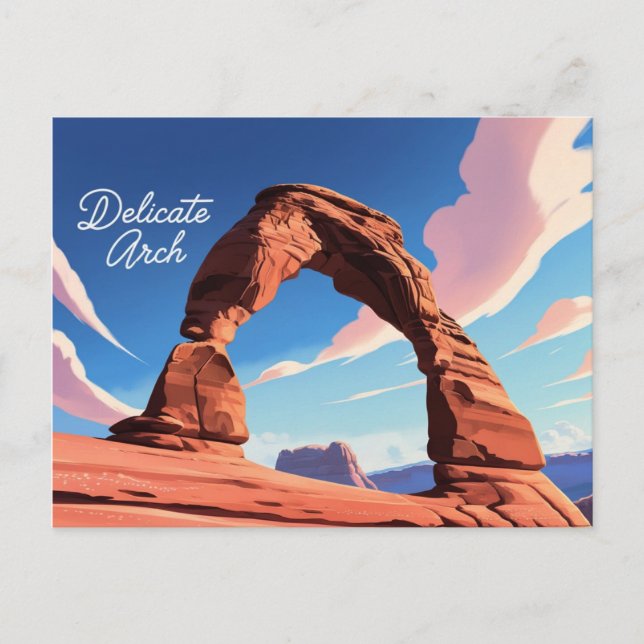 Anime Style Delicate Arch, Arches Nationalpark Postkarte (Vorderseite)