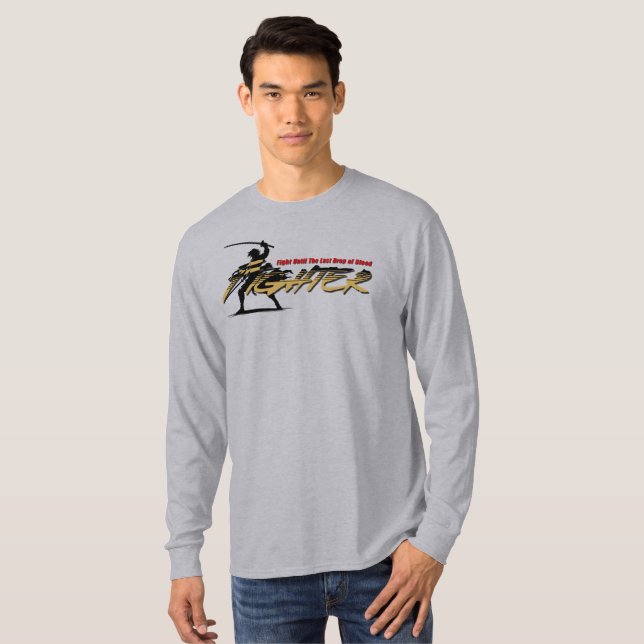 Anime Style Fighter | Men's Long Sleeve T-Shirt (Vorne ganz)