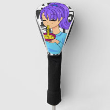 Anime style girl isst Noodles