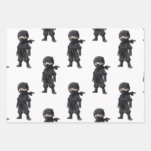Anime Style Ninja Warrior Boys Birthday Party Geschenkpapier Set