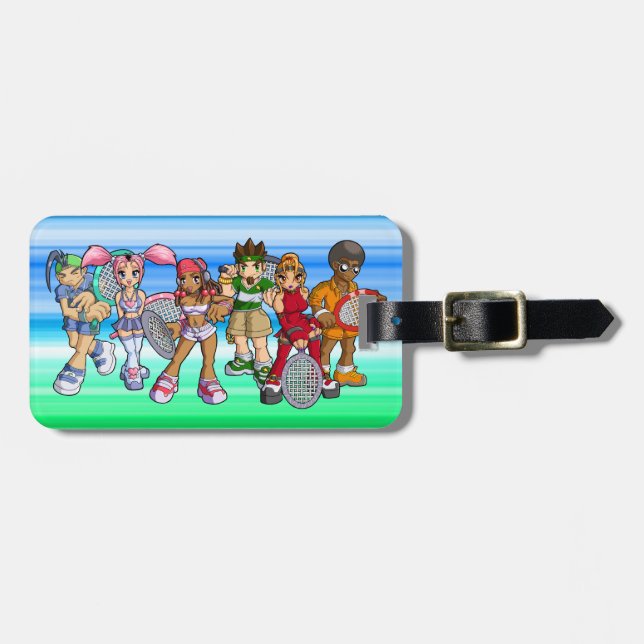 Anime-Tennis-Charaktere Gepäckanhänger (Vorderseite horizontal)