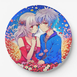 Anime Themed Valentinstag Party Pappteller