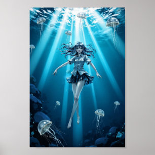 Anime Tiefsee-Leuchten-Wandkunst Poster