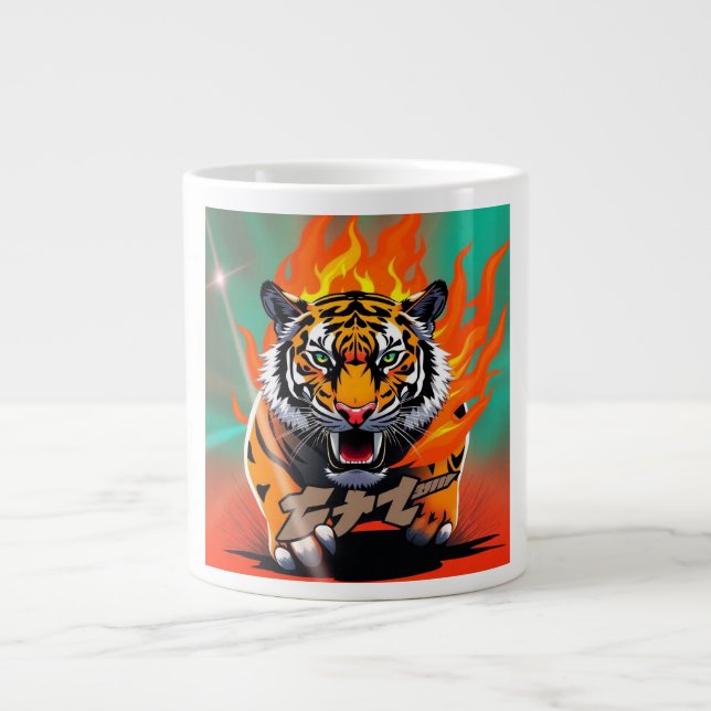 Anime-Tiger Jumbo-Tasse (Vorderseite)