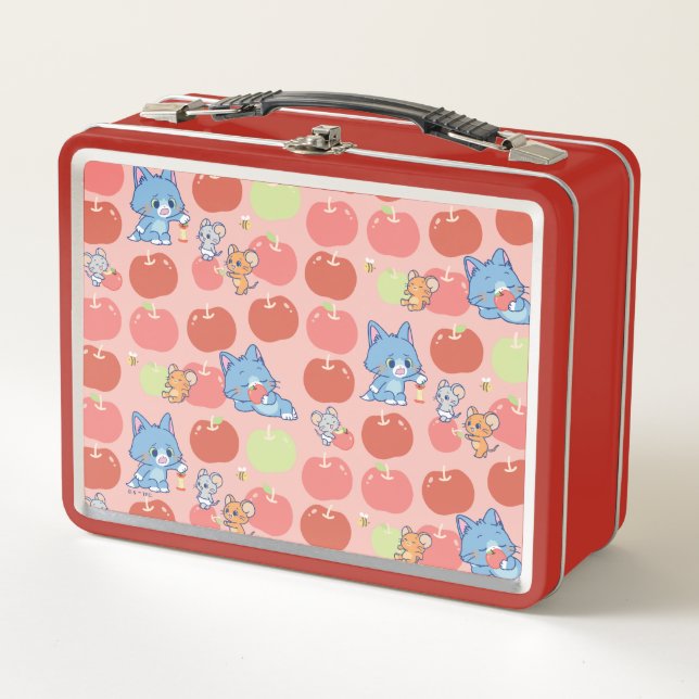 Anime Tom, Jerry und Tuffy Apple Pattern Metall Brotdose (Vorderseite)