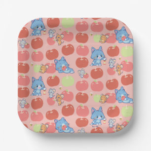 Anime Tom, Jerry und Tuffy Apple Pattern Pappteller