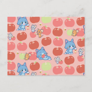 Anime Tom, Jerry und Tuffy Apple Pattern Postkarte