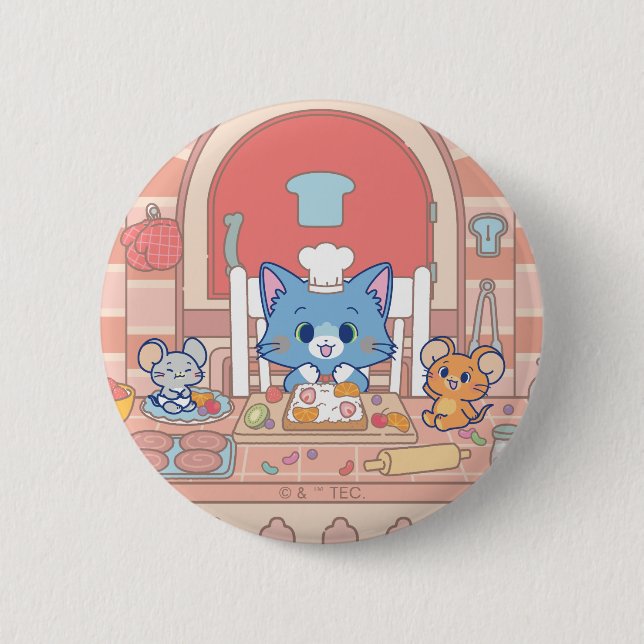 Anime Tom, Jerry und Tuffy Bakery Button (Vorderseite)