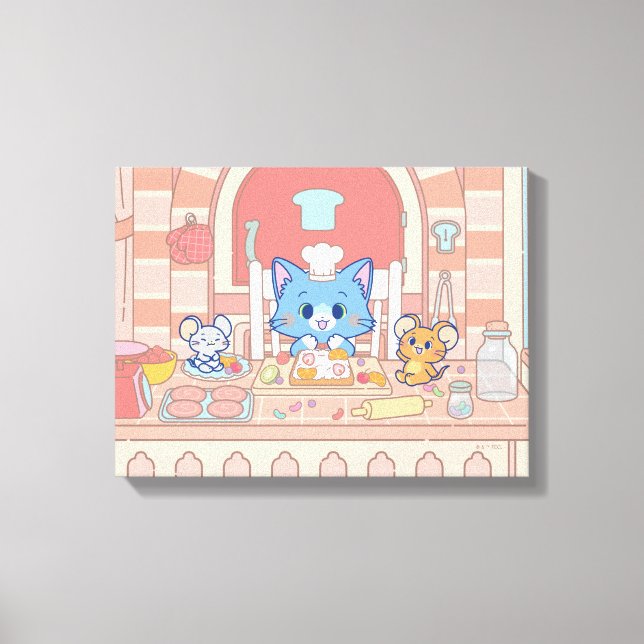 Anime Tom, Jerry und Tuffy Bakery Leinwanddruck (Vorderseite)