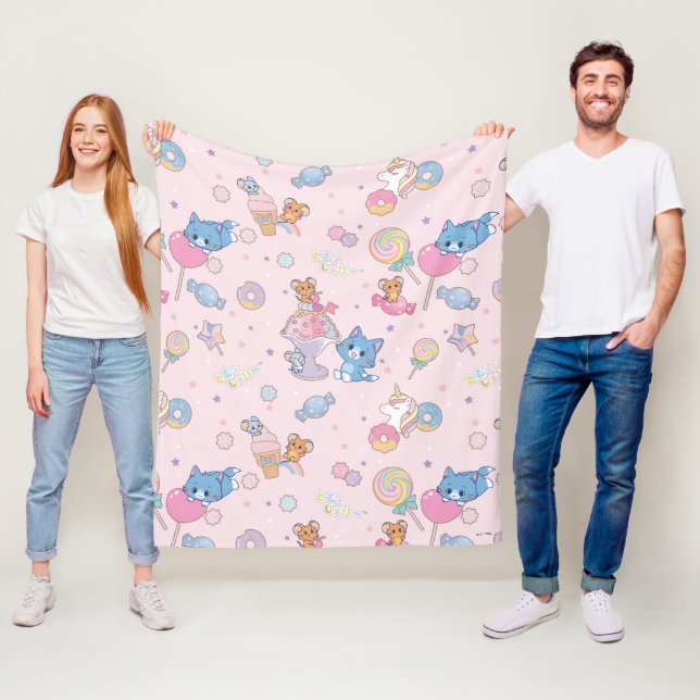 Anime Tom, Jerry und Tuffy Candyland Pattern Fleecedecke (Beispiel)